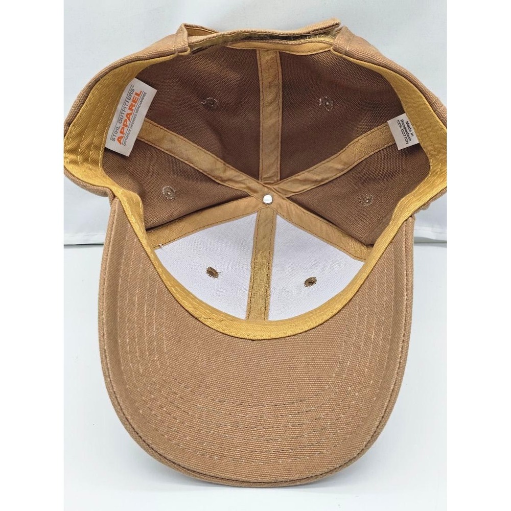 STIHL Hat Men One Size Brown Embroidered Canvas Logo Adjustable Cap - Picture 7 of 8
